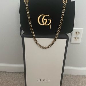 Gucci GG Marmont 2.0 Black Velvet/Chevron